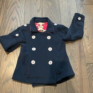 Girls Navy Blue double breasted cotton Hatley jacket 4t